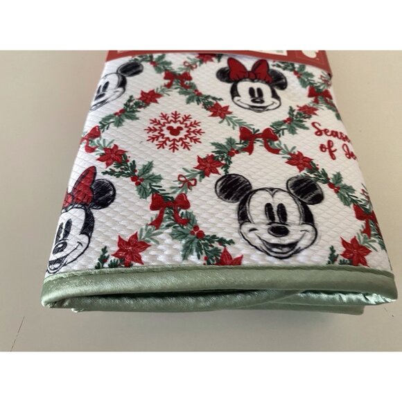 2 Pk Disney Mickey Minnie Dish Drying Mats 16" x 18" Christmas Wreath Holiday - Picture 12 of 16